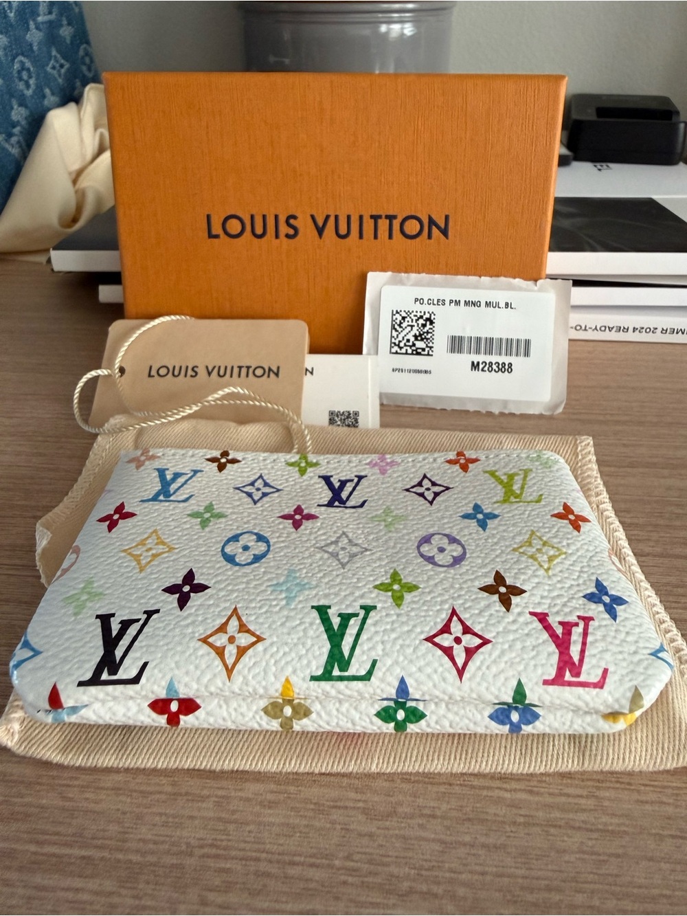 Louis Vuitton White Multicolor Monogram Canvas Coin Pouch